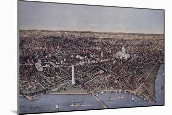 City of Washington (Looking North, 1892)-Currier & Ives-Mounted Giclee Print