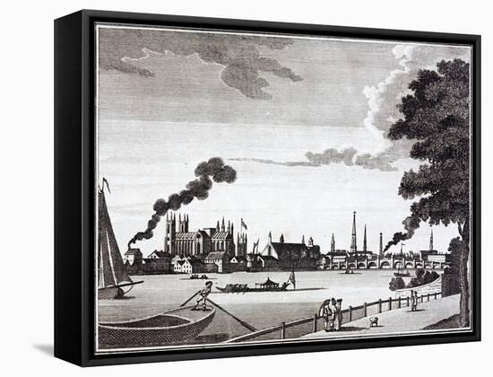 City of Westminster from the Surrey Bank of the Thames-null-Framed Stretched Canvas