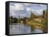 City of Worcester and River Severn, Worcestershire, England, United Kingdom, Europe-David Hughes-Framed Stretched Canvas