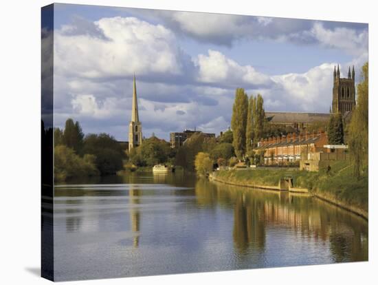 City of Worcester and River Severn, Worcestershire, England, United Kingdom, Europe-David Hughes-Stretched Canvas