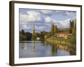 City of Worcester and River Severn, Worcestershire, England, United Kingdom, Europe-David Hughes-Framed Photographic Print