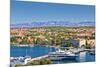 City of Zadar Harbor and Velebit Mountain-xbrchx-Mounted Photographic Print