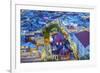 City overlook in blue light, Guanajuato, Mexico-William Perry-Framed Premium Photographic Print