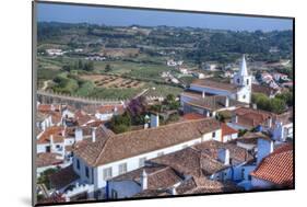 City overview with Igreja de Santa Maria in the background, Obidos, Portugal, Europe-Richard Maschmeyer-Mounted Photographic Print