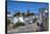 City overview with Wall and Medieval Castle in the background, Obidos, Portugal, Europe-Richard Maschmeyer-Framed Stretched Canvas