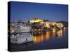 City Palace at Dusk, Udaipur, Rajasthan, India, Asia-Ian Trower-Stretched Canvas