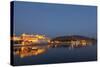 City Palace in Udaipur at Night, Reflected in Lake Pichola, Udaipur, Rajasthan, India, Asia-Martin Child-Stretched Canvas