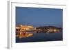 City Palace in Udaipur at Night, Reflected in Lake Pichola, Udaipur, Rajasthan, India, Asia-Martin Child-Framed Photographic Print