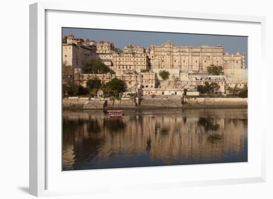 City Palace Museum in Udaipur Seen from Lake Pichola, Udaipur, Rajasthan, India, Asia-Martin Child-Framed Photographic Print