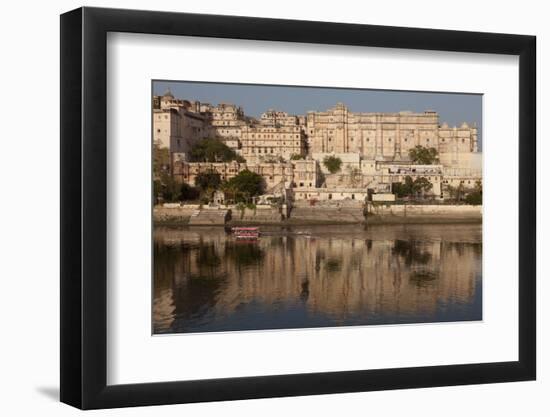 City Palace Museum in Udaipur Seen from Lake Pichola, Udaipur, Rajasthan, India, Asia-Martin Child-Framed Photographic Print