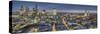 City panorama at dusk, London, England, United Kingdom, Europe-Charles Bowman-Stretched Canvas