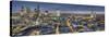 City panorama at dusk, London, England, United Kingdom, Europe-Charles Bowman-Stretched Canvas