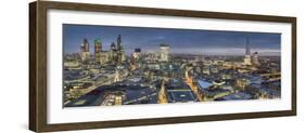 City panorama at dusk, London, England, United Kingdom, Europe-Charles Bowman-Framed Photographic Print