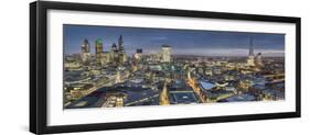 City panorama at dusk, London, England, United Kingdom, Europe-Charles Bowman-Framed Photographic Print