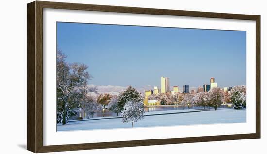 City Park Covered with Snow at Winter, City Park, Denver, Colorado, USA-null-Framed Photographic Print