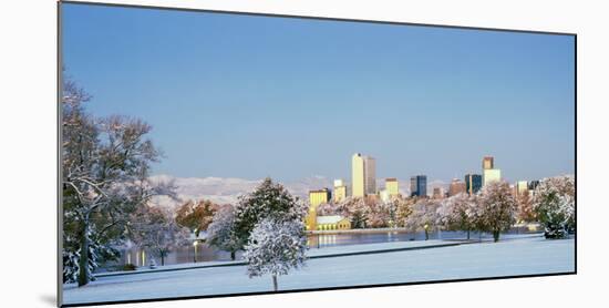 City Park Covered with Snow at Winter, City Park, Denver, Colorado, USA-null-Mounted Photographic Print