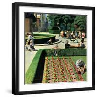 "City Park", June 5, 1954-John Falter-Framed Giclee Print