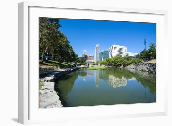 City Park Lagoon with Downtown Omaha, Nebraska, Usa-Michael Runkel-Framed Photographic Print