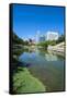 City Park Lagoon with Downtown Omaha, Nebraska, Usa-Michael Runkel-Framed Stretched Canvas