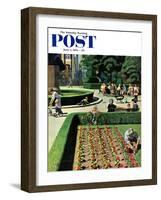 "City Park" Saturday Evening Post Cover, June 5, 1954-John Falter-Framed Giclee Print