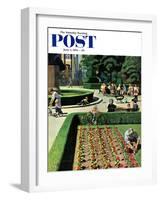 "City Park" Saturday Evening Post Cover, June 5, 1954-John Falter-Framed Giclee Print