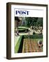 "City Park" Saturday Evening Post Cover, June 5, 1954-John Falter-Framed Premium Giclee Print