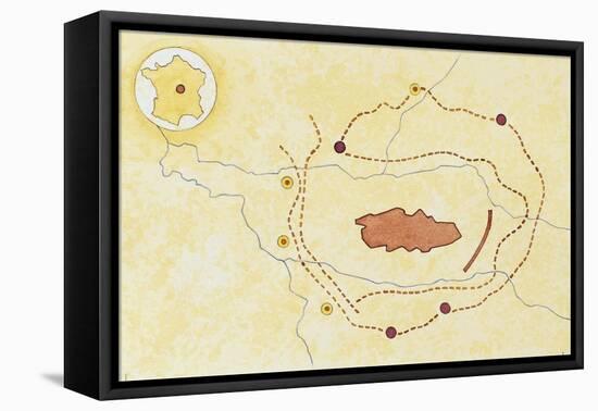 City Plan of Gallic Alesia and Lines of the Siege by Julius Caesar in 52 BC-null-Framed Stretched Canvas