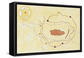City Plan of Gallic Alesia and Lines of the Siege by Julius Caesar in 52 BC-null-Framed Stretched Canvas