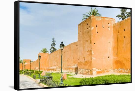 City Ramparts, Marrakech, Morocco-Nico Tondini-Framed Stretched Canvas