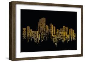 City Scene on Night Time-naKornCreate-Framed Art Print