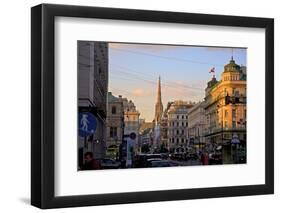 City Scene with St. Stephen's Cathedral in Background, Vienna, Austria, Europe-Neil Farrin-Framed Photographic Print