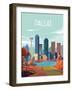City Sights Dallas-Omar Escalante-Framed Art Print