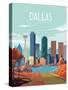 City Sights Dallas-Omar Escalante-Stretched Canvas