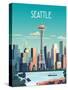 City Sights Seattle-Omar Escalante-Stretched Canvas