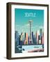 City Sights Seattle-Omar Escalante-Framed Art Print