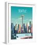 City Sights Seattle-Omar Escalante-Framed Art Print