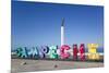 City Sign, Angel Maya Statue in the background, San Francisco del Campeche, State of Campeche-Richard Maschmeyer-Mounted Photographic Print
