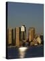 City Skyline Across Boston Harbor at Dawn, Boston, Massachusetts, USA-Amanda Hall-Stretched Canvas