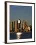 City Skyline Across Boston Harbor at Dawn, Boston, Massachusetts, USA-Amanda Hall-Framed Photographic Print