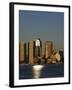 City Skyline Across Boston Harbor at Dawn, Boston, Massachusetts, USA-Amanda Hall-Framed Photographic Print