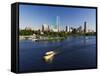 City Skyline Across the Charles River, Boston, Massachusetts, New England, USA-Amanda Hall-Framed Stretched Canvas