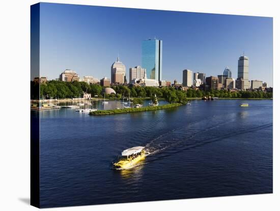 City Skyline Across the Charles River, Boston, Massachusetts, New England, USA-Amanda Hall-Stretched Canvas