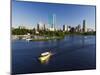 City Skyline Across the Charles River, Boston, Massachusetts, New England, USA-Amanda Hall-Mounted Photographic Print