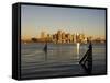 City Skyline Across the Harbor, Boston, Massachusetts, New England, USA-Amanda Hall-Framed Stretched Canvas