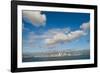 City skyline against cloudy sky, Seattle, Washington, USA-Panoramic Images-Framed Photographic Print