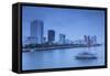 City Skyline Along Han River at Dusk, Da Nang, Vietnam, Indochina, Southeast Asia, Asia-Ian Trower-Framed Stretched Canvas