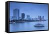 City Skyline Along Han River at Dusk, Da Nang, Vietnam, Indochina, Southeast Asia, Asia-Ian Trower-Framed Stretched Canvas