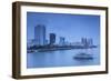 City Skyline Along Han River at Dusk, Da Nang, Vietnam, Indochina, Southeast Asia, Asia-Ian Trower-Framed Photographic Print