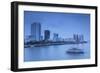 City Skyline Along Han River at Dusk, Da Nang, Vietnam, Indochina, Southeast Asia, Asia-Ian Trower-Framed Photographic Print