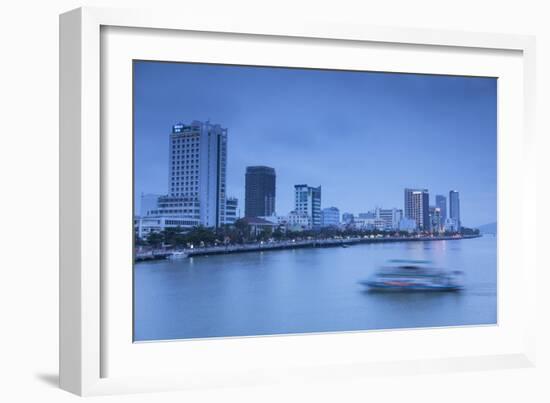 City Skyline Along Han River at Dusk, Da Nang, Vietnam, Indochina, Southeast Asia, Asia-Ian Trower-Framed Photographic Print